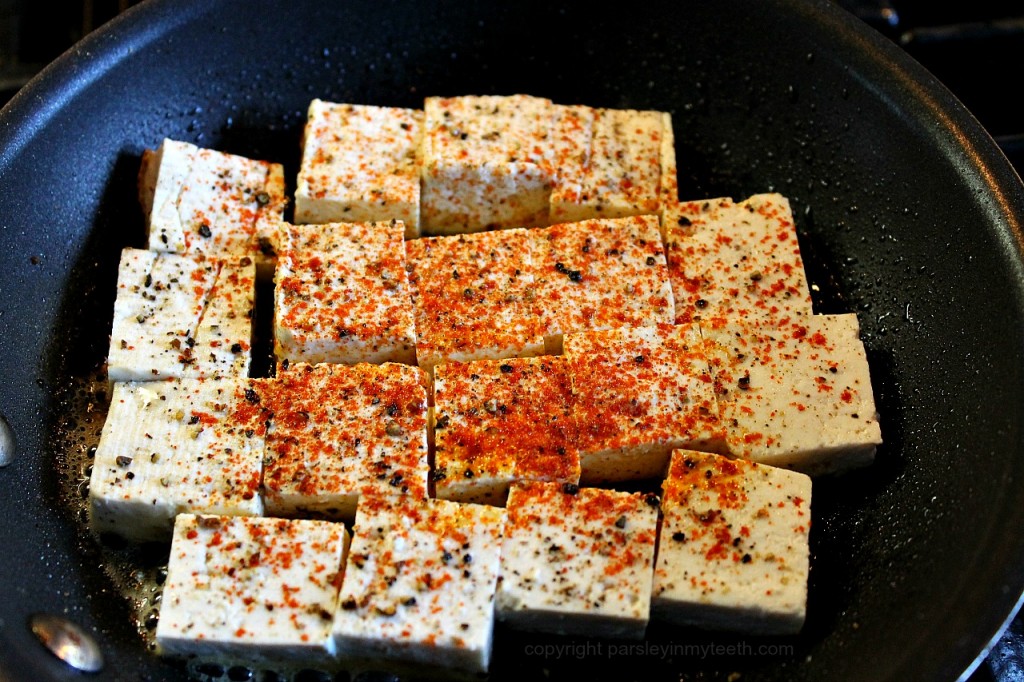 10 Minute Spicy Tofu Skillet prep 1