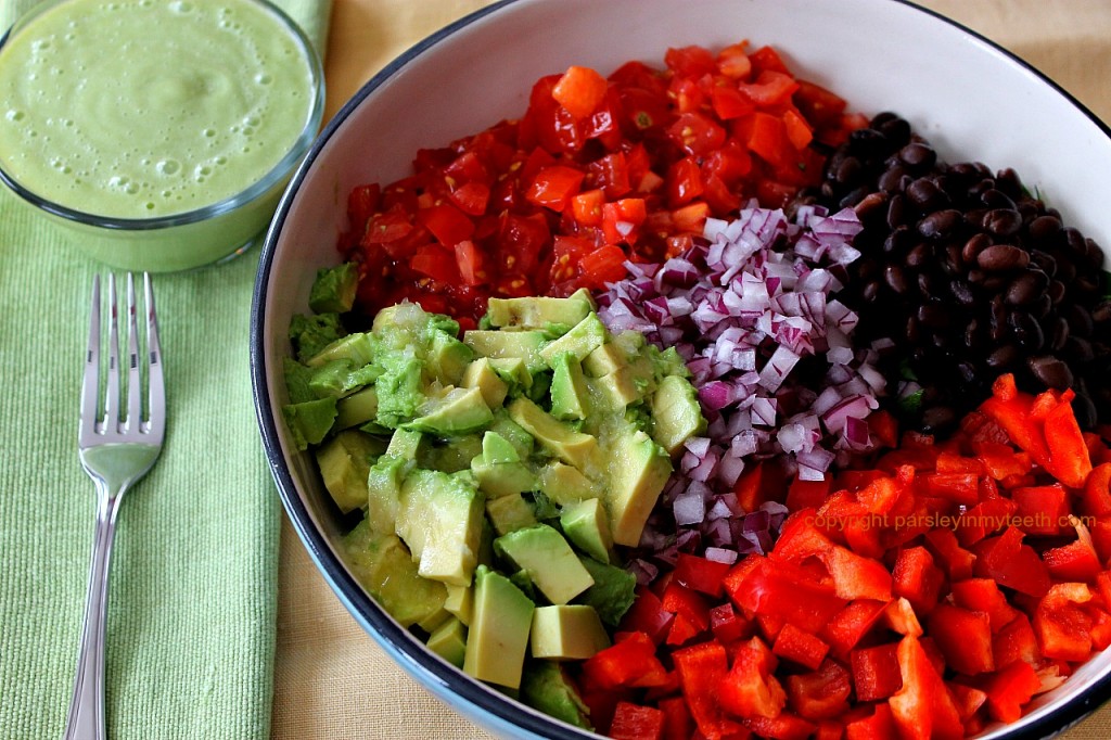 Chopped Mexican Salad prep 1