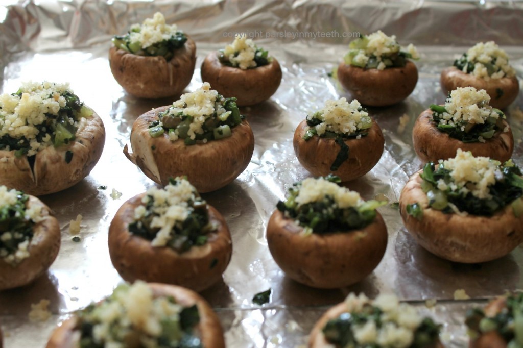 Kale Stuffed Mushrooms prep 4