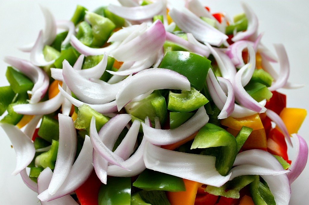 Panzanella salad raw ingredients