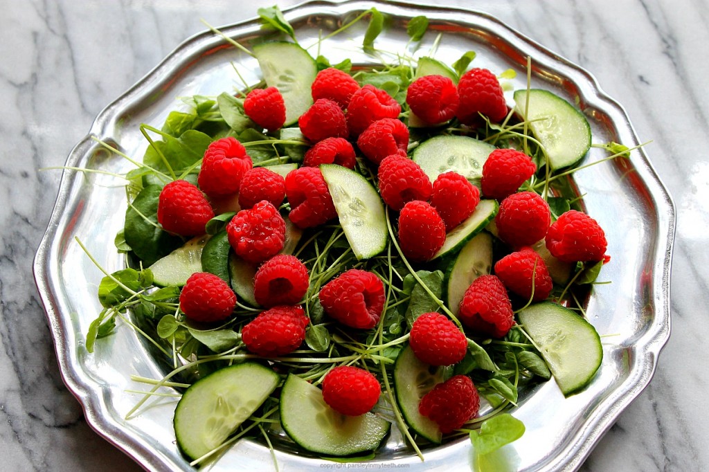 Watercress Raspberry Salad ingredients 5