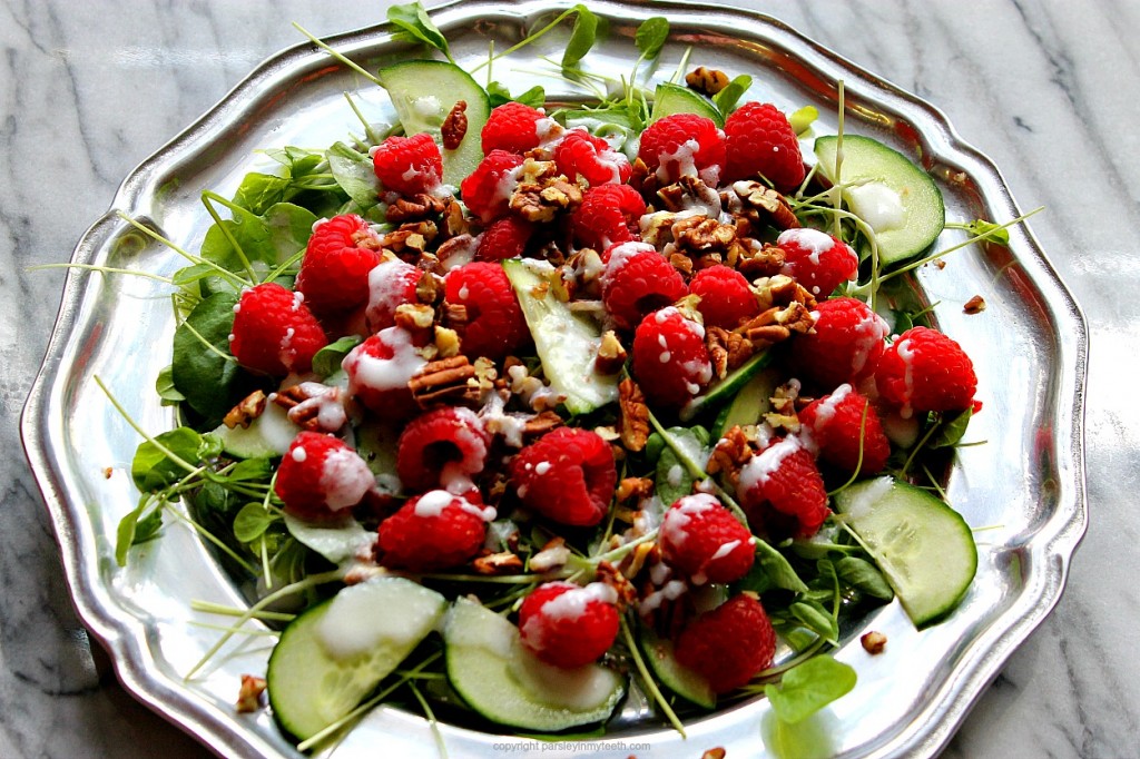 Watercress Raspberry Salad ingredients 6