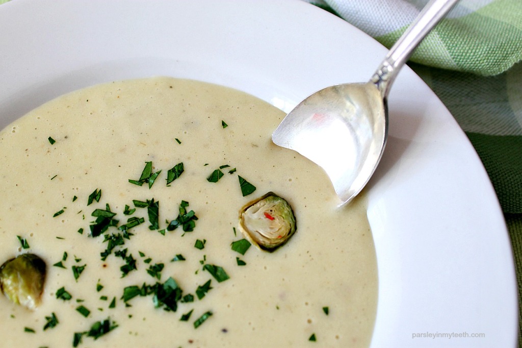 Creamy Potato Brussels Sprouts Soup by Parsley In My Teeth 10