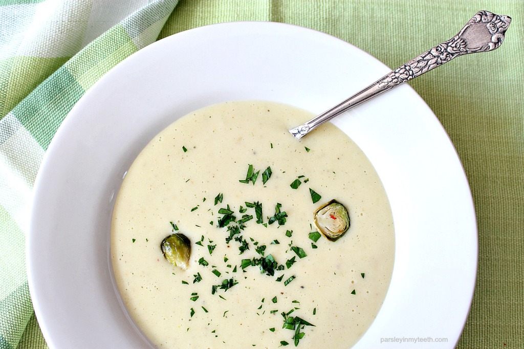 Creamy Potato Brussels Sprouts Soup by Parsley In My Teeth 8