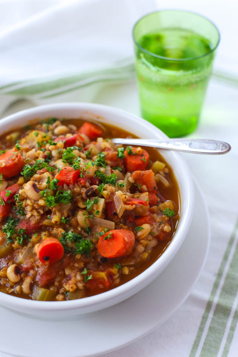 Black Eye Peas & Buckwheat Vegetable Soup
