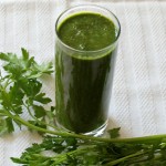 Parsley Spinach Kale & Flax Seed Smoothie with Tomato Juice