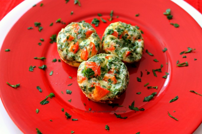 Mini Frittatas with Red Pepper Parsley & Parmesan Cheese