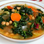 Rustic Parsley Kale & Chard Soup with Garbanzo Beans