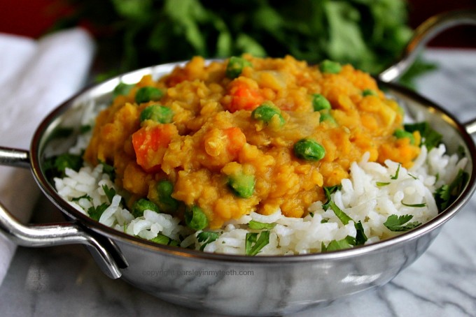 Curried Vegetable Dal over Cilantro Lime Rice