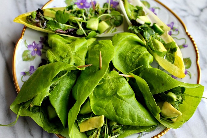 Mixed Greens & Avocado Salad Roll Ups