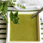 Cream of Spinach Soup with Arugula & Parsley