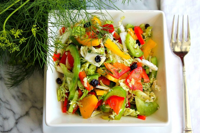 Tri-Color Coleslaw with Dill & Currants