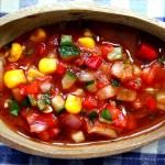 Chunky Gazpacho with End-of-Summer Heirloom Tomatoes