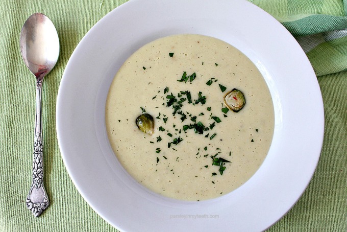 Creamy Potato and Brussels Sprout Soup