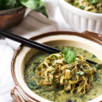 Green Curry Over Mung Bean Noodles