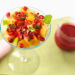 Easy Tropical Fruit Salad with Raspberry Topping