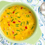 Curried Sweet Corn & Asparagus Chowder with Red Bell Pepper