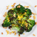 Pan-Charred Broccoli with Fried Garlic Toasted Pine Nuts & Lemon Zest