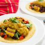 Grilled Pineapple & Black Bean Tacos with Curried Mango Pear Chutney