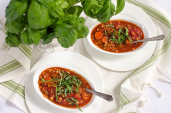 Wheat Berry + Summer Tomato Vegetable Soup by Parsley In My Teeth