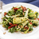 Chopped Kale Salad with Avocado Artichoke Hearts Quinoa & Sun-dried Tomatoes