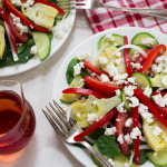 End-of-Summer Tomato Cucumber & Red Pepper Mediterranean Salad