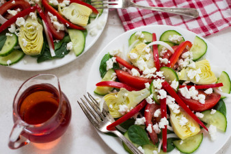 End of Summer Tomato Cucumber & Red Pepper Mediterranean Salad from Parsley In My Teeth