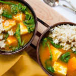 Easy Vegetable Curry with Tofu Kale & Brown Rice