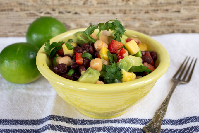 Black Bean & Chickpea Salad with Mango Avocado & Red Peper by Parsley In My Teeth