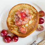 Einkorn Pancakes with Apple & Red Grape Compote