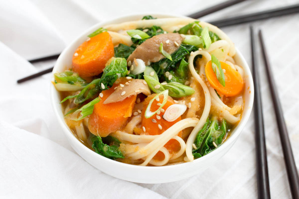 Spicy Asian Noodle Soup with Bok Choy & Shitake Mushrooms - Parsley In My Teeth, healthy, vegan, easy