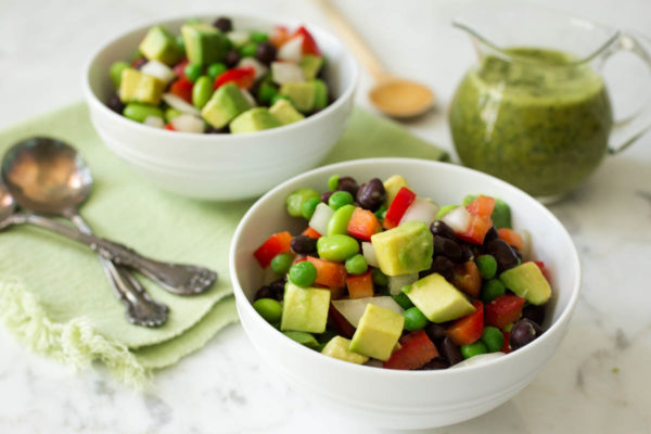 Avocado & Bean Salad with Spicy Cilantro-Lime Dressing by Parsley In My Teeth, vegan, healthy salad, healthy vegan salad