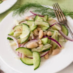 Fennel Salad with White Beans, Red Onion & Cucumber