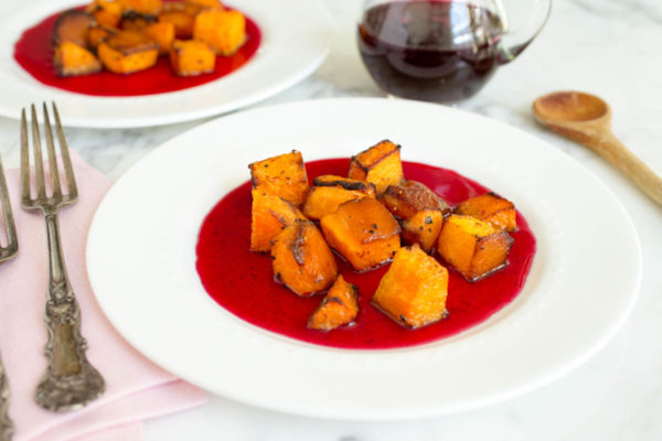 Roasted Butternut Squash with Hibiscus Glaze